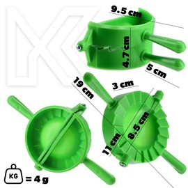 KADAX Dumpling Maker, Red/Green Mould for Dumpling and Ravioli, Pierogi Maker, Dumpling Cutters, Manual Dumpling Maker Machine (Green 2 Pieces)