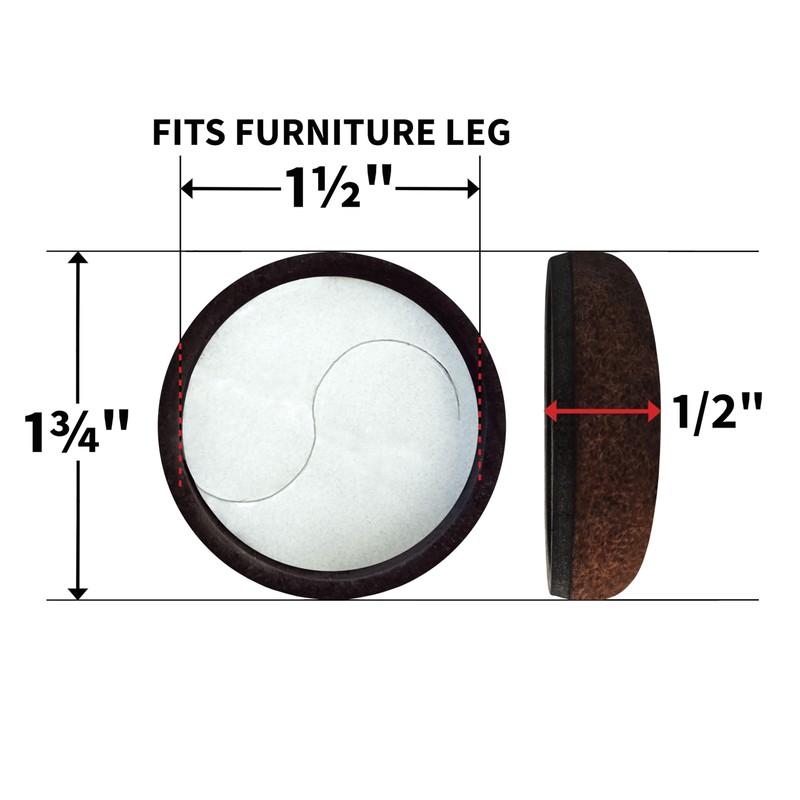 Super Sliders Secure Grip Formed Felt Movers for Furniture to