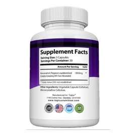 Resveratrol 1800mg Apoyo Corazón Y Antiedad 90caps Americano