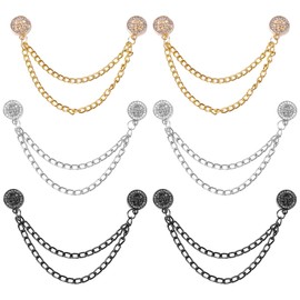 6pcs Magnetic Clothing Clips, Magnet Clothing Pins with Chain Multi-Function Magnetic Button Clips Metal Strong Magnet Pinless Brooch for Scarves Hijab Pants Sleeves of Shirts (Round Rose)