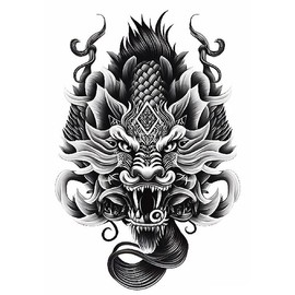 5 Sheets Temporary Warrior Tattoo Hannya Oni Mask Tattoo Samurai Tattoo Sam5