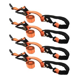 4 Pack Orange General Axle Tie Down Combo Strap with Snap Hook Heavy Duty Tie Down Strap Kit 2 Inch x 114 Inch 3,300 Pound Working Load