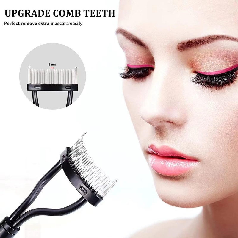 ZUJIACUN Eyelash Comb Lash Separator - Metal Teeth Mascara Brush