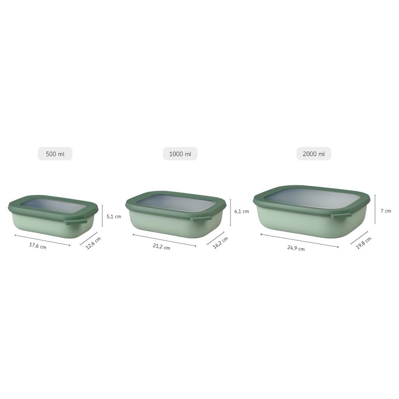 Rosti Mepal 998077 Circular Rectangular Storage Container, 16.9 fl oz