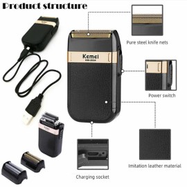 Unbranded KEMEI 2024 Electric Shaver Trimmer Razor Rechargeable Hair Beard Shaving Machine - Kemei- 2024