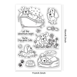 PandaHall Dog Transparent Stamp Transparent Craft Stamp Pet Puppy Shape Pattern Rubber Stamp Animal Stamp for Scrapbooking Card Making Easter Decoration Photo Cards Album Craft Supplies