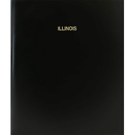 BookFactory Illinois Log Book/Journal/Logbook - 120 Page, 8.5''x11'', Black Hardbound (XLog-120-7CS-A-L-Black(Illinois Log Book))