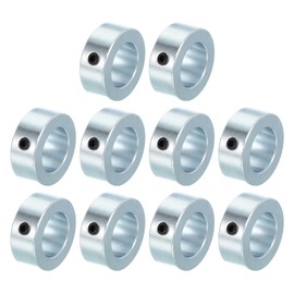 PATIKIL Bore 22 mm Shaft Collar 36 mm OD 14 mm Thickness, 10 Pack Carbon Steel Zinc Plated Landing Gear Stopper Wheel Collar with M6 Set Screw for Machine Tools Industry, Silver