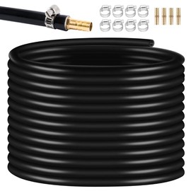 3/8 Inch Self Sinking Aeration Hose, 100 Feet Weighted Pond Aerator Tubing with 8 Stainless Steel Hose Clamps and 4 Copper Menders used for Pond Aeration Kit
