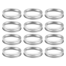 sourcing map 24pcs Canning Rings Wide Mouth, 86mm Tinplate Mason Canning Jar Rings Sealed and Leak Proof for Mason Jar Silver