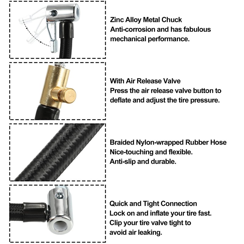 X AUTOHAUX 2pcs 24" Lock Air Chuck with Air Release