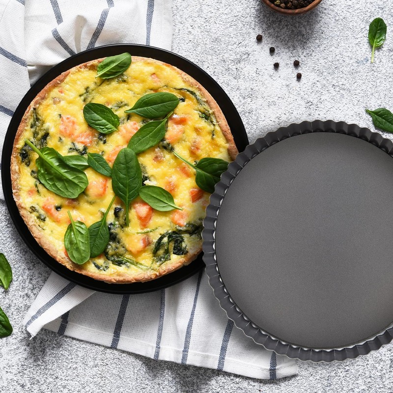 Mrs. Anderson's Baking Quiche Pan, Removable Base, Non-Stick Carbon Steel,