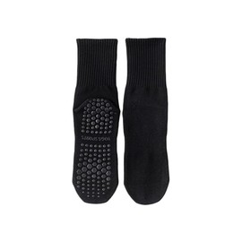 Elufly Unisex Grip Yoga Socks with Grips Non Slip, Pilates, Workout, Pure Barre, Ballet, Dance, Hospital,Anti Slip Socks (1 Pair-Black)