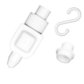 (Large Capacity Pack Exclusive) Refillable Clip Adapter; 1 Small Screw & 1 Pump Item; White, Hanging, No Refilling, Just Hanging, Shampoo Dispenser, Bath, Convenient Goods (Small Screw Type Pump)