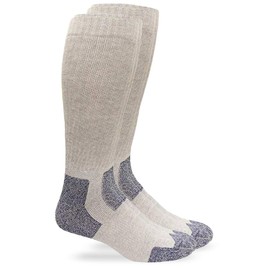 Carolina Ultimate Mens Steel Toe Boot Ultra-Dri Crew Work Socks 2 Pair Pack (L (10-13) - Shoe Size 9-13, Grey)