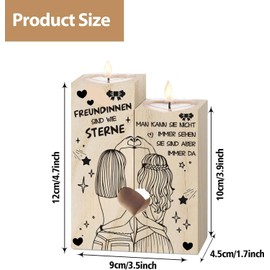 Geschenke für Freundin,Kerzenhalter Geschenk für eine Gute Freundin,Personalisiertes Geschenke für Schwester,Kerzenständer Set,Kreativ Vintage Kerzen Ständer