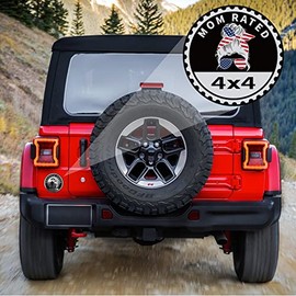Mom Badge Rated Emblem, 4 x 4 Metal Automotive Badge, 3D Round Decals Compatible With Jeep Wrangler, Vehicles, Trucks, SUV