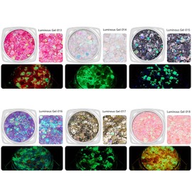 Body Glitter Gel,Joyeee 12 Colors UV Glow Neon Face Glitter Hair Glitter Festival Accessories Mermaid Sequins Holographic Glitter Gel Chunky Glitter for Face Body Hair Nails Makeup