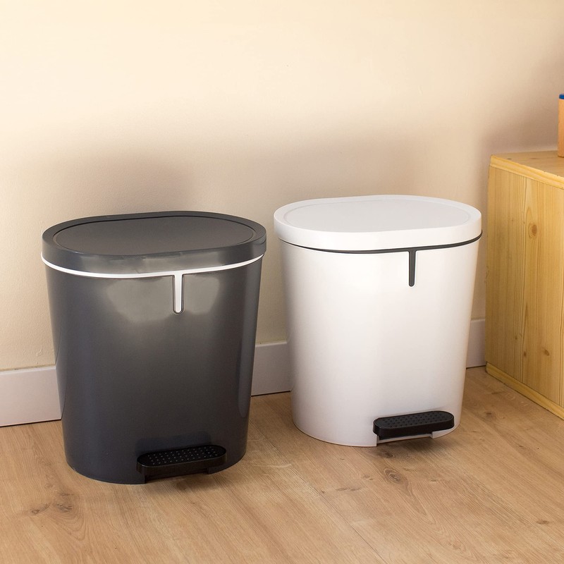 Denox 24190 – Oval Pedal Bin (8 Litres) grey