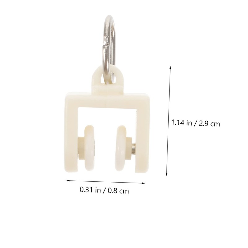 SHINEOFI 50pcs Curtain Track Glider Sliding Wheel Fittings for Smooth