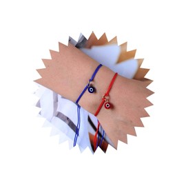 TseenYi Blue and Red Evil Eye Bracelet Anklet Boho Evil Knots Rope Bracelet Evil Eye String Rope Knot Strand Bracelet Devil Hand Chain Summer Surfer Bracelet Jewelry for Women and Girls