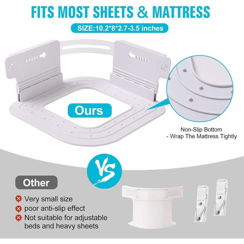 We make hope Pack of 4 Bed Sheet Straps, Fitted
