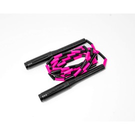 RUSH ATHLETICS ICON Freestyle Rope - Best for Releases, Tricks, Cardio Fitness Training, Beaded & PVC Adjustable 10ft Jump Rope Sold (Pink)