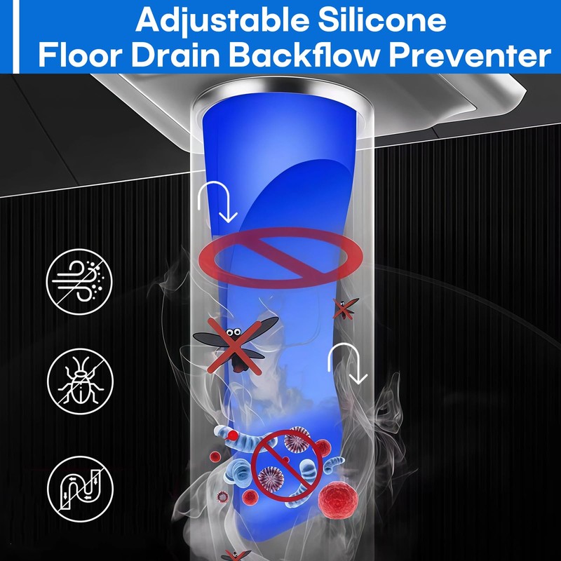 6-Pack Floor Drain Odor Stopper,2 Inch Blue Waterless Trap Seal