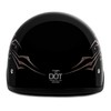 VCAN Cruiser Intricate Butterfly Motorcycle Half Helmet (Gloss Black, Small)