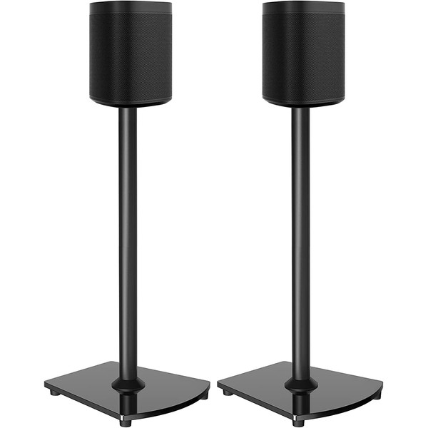 Speaker Stands Designed for Sonos Speakers Pair, Floor Speakers Stands for Sonos One, One SL, Play:1 Play:3 Play:5 Heavy Duty Floor Speaker Mount with Cable Management Black