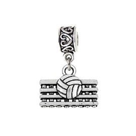 LaBenie Dangle Volleyball and Net Charm Bead