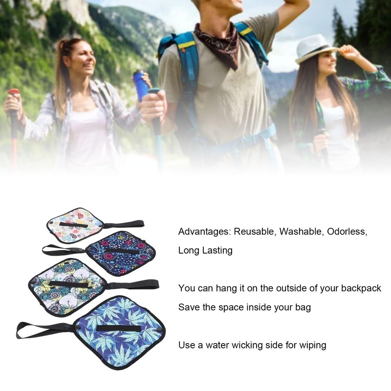 Pee Cloth for Women Hiking, 4PCS Washable Reusable Pee Rag