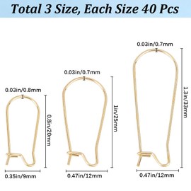 SOFPLATE 120Pcs Gold Kidney Teardrop Earring Hooks - 33mm Stainless Steel, 18K Gold Plated, DIY Craft