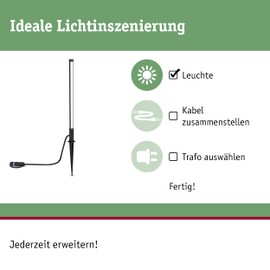 Paulmann 94530 Plug & Shine LED Outdoor Light Bollard Pin IP65 Including 1 x 5.5 Watt Dimmable Anthracite Garden Lighting Aluminium Plastic 3000 K