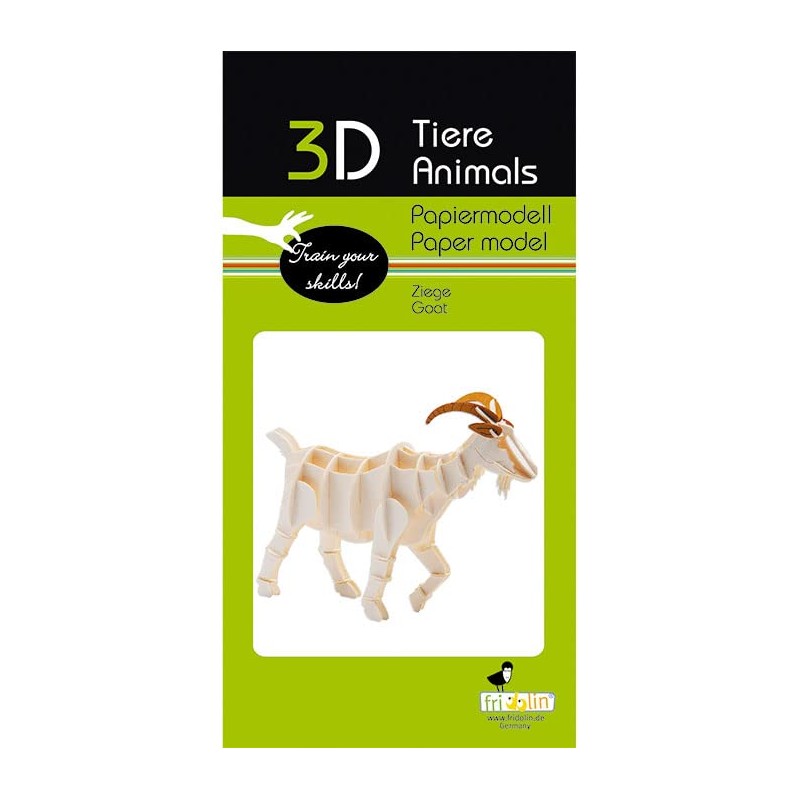 Fridolin 3D Paper Model Goat