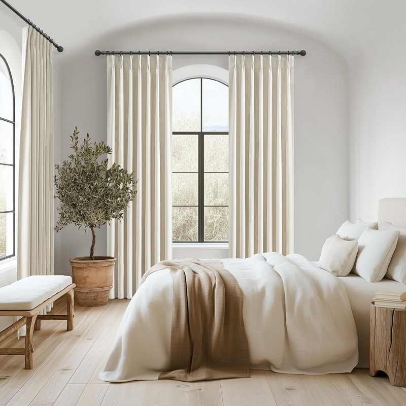 Cream Blackout Curtains & Drapes 96 Inches Long 2 Panels