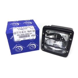 Cermag COBO 1014916 Front Headlight Square Frame Black for Tractor with 2 Lights