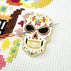 Meloca Designs Skull Candy Needle Minder for Cross Stitch, Embroidery,
