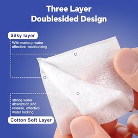 Almohadillas cuadradas de algodón para la cara (475 unidades) – 100% algodón puro, almohadillas desmaquillantes suaves sin pelusa para uso facial y oc
