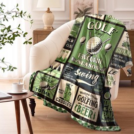 standhustle Golf Lovers Blanket Golfer Gifts for Men Golf is My Favorite Season 50"X60" Soft Throw Blanket for Dad Him Gifts for Golfers Men