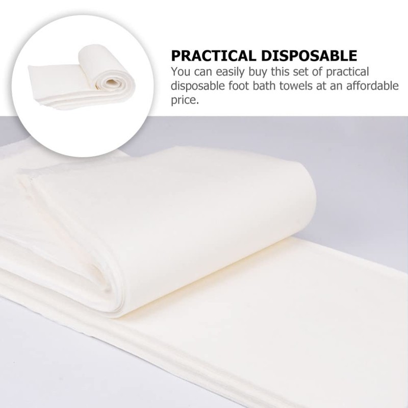 FOMIYES 100 Sheets Disposable Bathroom Foot Towels Non- woven Manicure