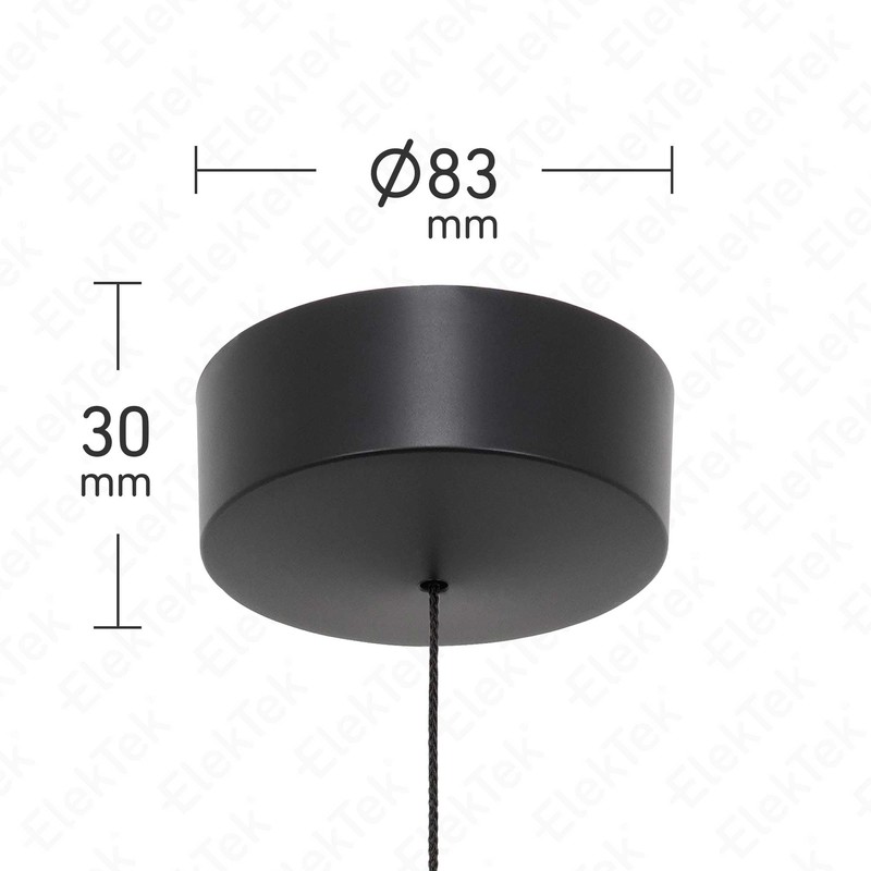 ElekTek Premium Matt Black Bathroom Light Pull Cord Switch Kit