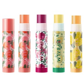 Prreal Lip Balm,4Pcs Fruity Color Lip Balm Set With Long Lasting Nourishing Repair Moisturizing Lip Lotion For Cracked Dry Lips, Smooth Plump hydrated Lip Care Gift Kit For Women or Men