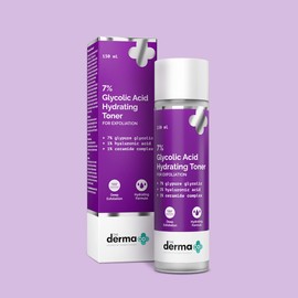 The Derma Co 7% Glycolic Acid Hydrating Toner Hyaluronic Acid & Ceramide Complex Skin Multi-Purpose Exfoliating Toner for Face,Body, Underarms & Scalp Lotion I 150Ml