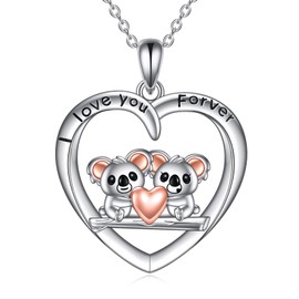 Koala Necklace Sterling Silver Koala Jewelry Cute Animal Gifts Koala Relationship Magnetic Necklace for Women