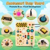 OWill Busy Board for Toddler, Wooden Montessori Sensory Toys for