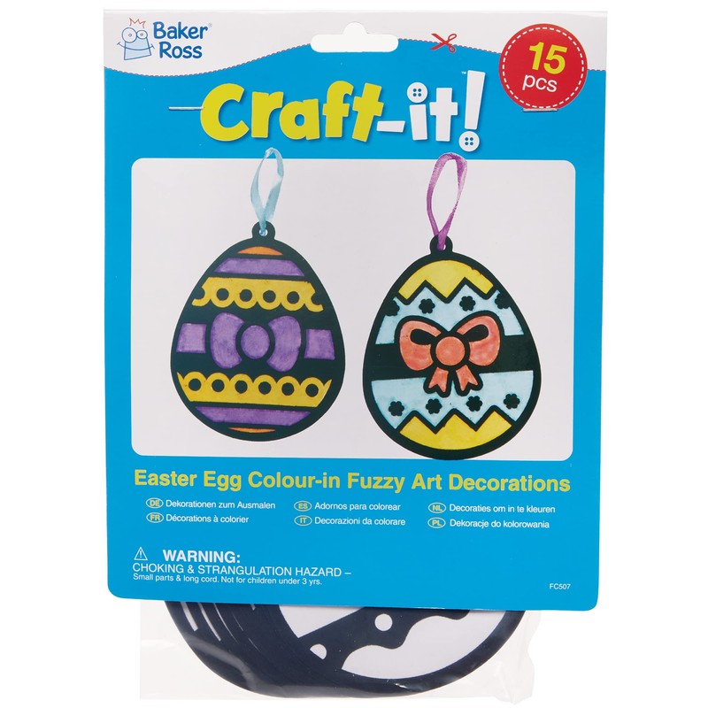 Baker Ross Easter Egg Fuzzy Art Decorations - Pack of