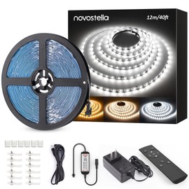 Novostella 40ft Tunable White LED Strip Light 1344 LEDs Dimmable 3000K-6500K ...