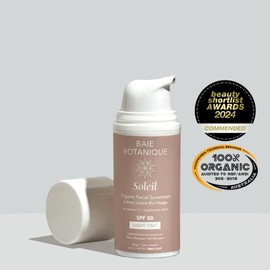 Baie Botanique Soleil - Organic Face Sun Protection SPF 50 - Vitamin C Sun Protection for the Face - Hyaluronic Acid Sun Protection for the Face - Sun Protection Light Tinted - Wide Spectrum