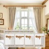 TKZTKZ Wood Double Curtain Rod,1" Adjust Farmhouse Boho Wooden Rods,36-88"